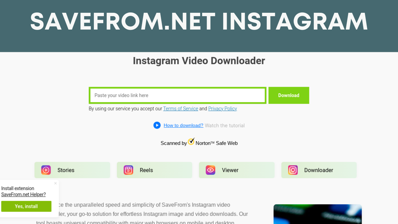 SaveFrom.Net Instagram: How Do You Download Instagram Videos?