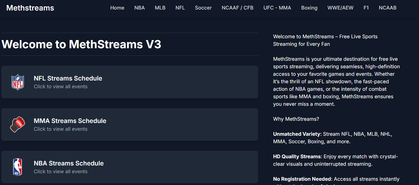 MethStream – Comprehensive Review of the Free Sports Streaming Platform