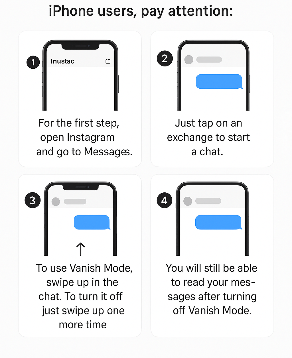 turnoff instagram vanish mode iphone user