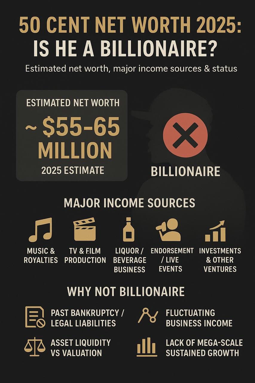 50 Cent Net Worth 2025 Is He a Billionaire?