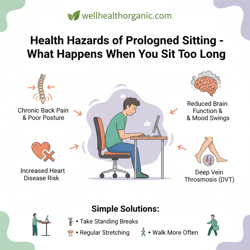 wellhealthorganic.com: Health Hazards of Prolonged Sitting – What Happens When You Sit Too Long