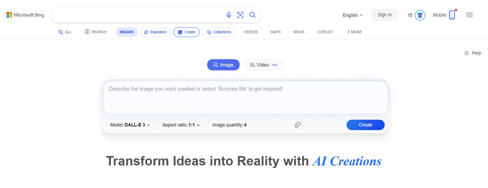 Bing Image Creator (Powered by DALL-E 3)