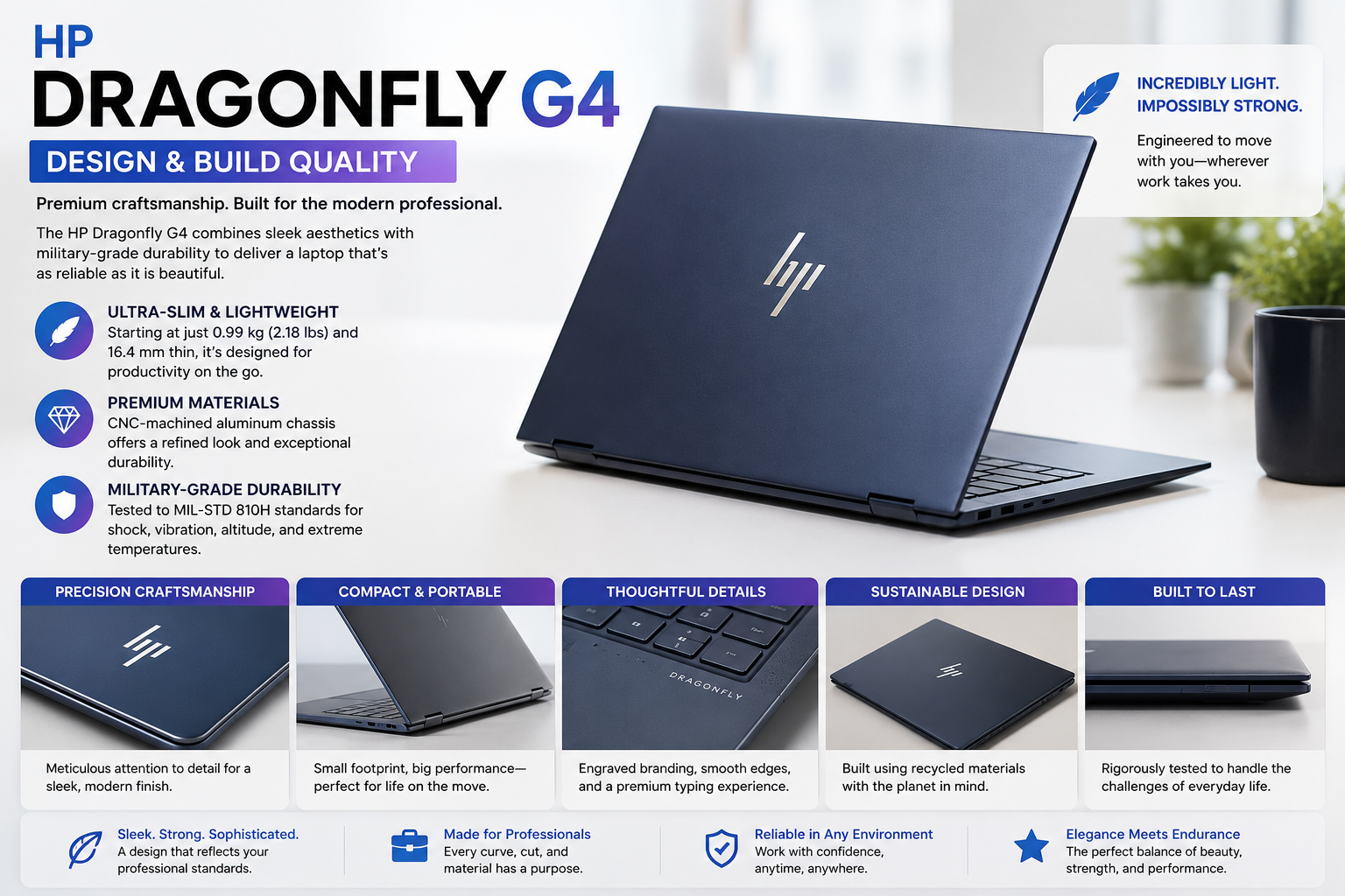 HP Dragonfly G4 Design and Buila quality